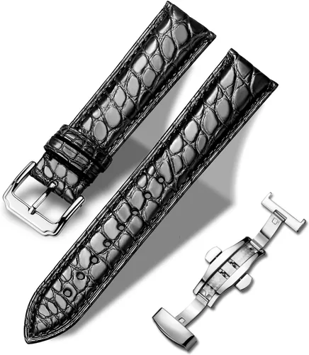 Vista 21 de Correa de reloj de liberación rápida de cuero de 18 mm, 19 mm, 20 mm, 21 mm, 22 mm, 23 mm, 24 mm, correa de reemplazo de piel de becerro