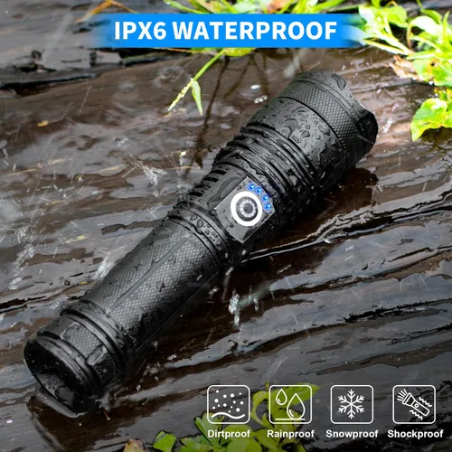 Vista 6 de Rechargeable Led Flashlights high lumens, 2 Packs 99000 Lumen Super Bright Flashlight with 5 Modes, Powerful Waterproof Flash Light for