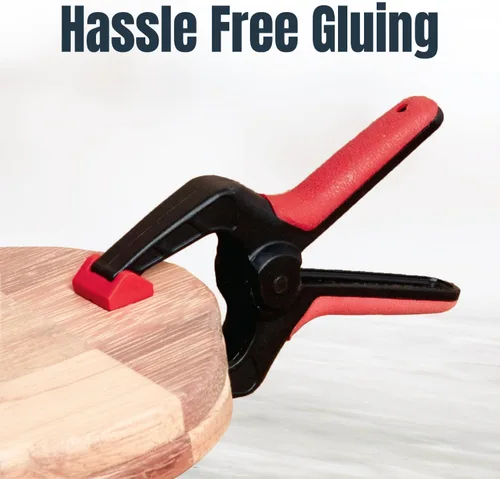 Vista 2 de POWERTEC Juego de pinzas de resorte mini – Paquete de 10 clips de plástico con apertura de 1 pulgada y almohadilla de mandíbula giratoria, ideal