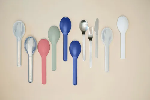 Vista 6 de Mepal Juego de cubiertos Ellipse de 3 piezas - Juego de cubiertos para llevar - Consta de un cuchillo, tenedor y cuchara - Juego de cubiertos