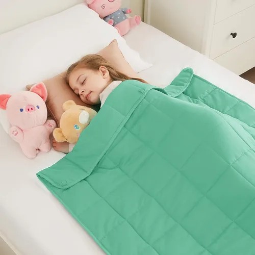 Vista 46 de Hosukko - Manta con peso de 3 libras - Manta pesada y transpirable - Princesa en beige, 20 x 30 pulgadas, 3 libras