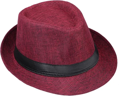 moonsix Sombreros clásicos de Fedoras, sombrero de paja de Panamá de ala corta, sombrero de paja para hombres y mujeres, accesorios de disfraces,