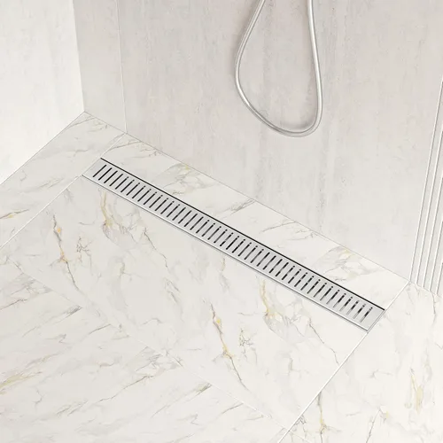 Vista 14 de Neodrain Drenaje lineal cepillado de ducha de 18 pulgadas, rejilla de patrón de cápsula extraíble, drenaje rectangular de baño de acero inoxidable