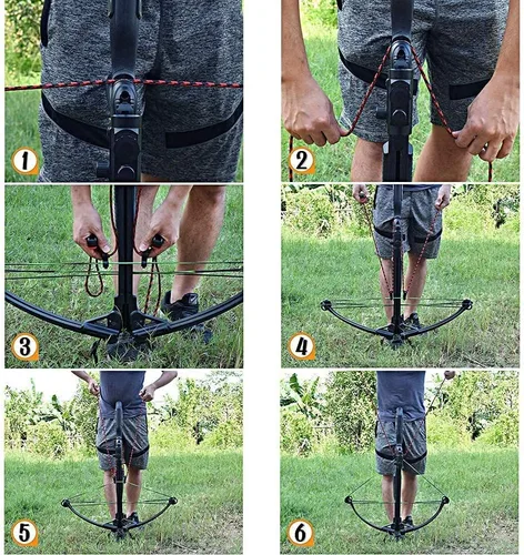Vista 5 de TY Archery Ballesta Dispositivo de Atrapamiento Doble Mango Ballestas Cuerda Cocker Aid Cocking String Herramienta