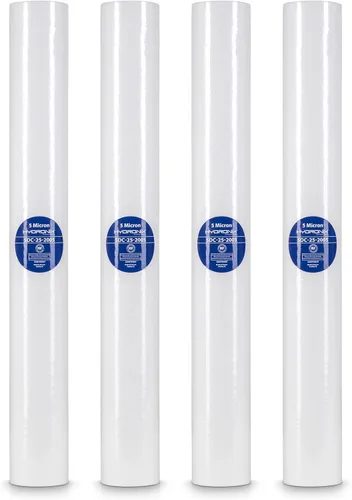 Hydronix SDC-25-2005 Cartucho de filtro de agua para sedimentos para toda la casa, sistemas de RO o uso comercial 2.5" x 20" - 5 micrones (PACK DE 4)