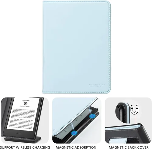 Vista 5 de CoBak Funda para tablet de 6" (2024 y 2022, 11ª generación), funda inteligente de piel sintética con función de encendido/encendido automático