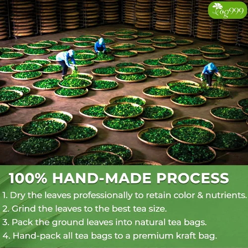 Vista 7 de TOG999, 60 bolsas de té de hoja de moringa premium, 100% natural y puro. Té de hierbas de moringa de hojas sueltas. Sin azúcar, sin cafeína, sin