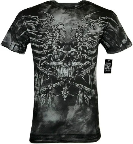 Vista 3 de Xtreme Couture por Affliction Camiseta Hombre Iron Bones Skulls Biker MMA Gym S-4X$40