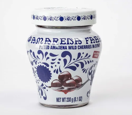 Vista 2 de Amarena Fabbri Cherry Combo - Cerezas silvestres en jarabe y caramelo de cereza negro