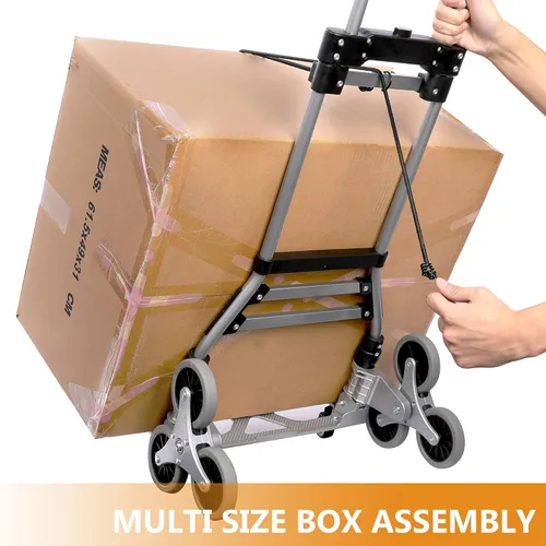 Vista 4 de TOLEAD Carrito plegable para escaleras, capacidad de 180 libras, carretillas de mano y carro, altura ajustable 3 en 1, resistente con 10 ruedas