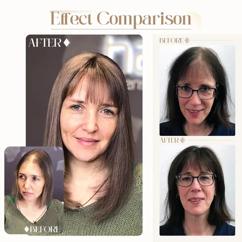 Vista 5 de Extensiones de cabello para mujer, cabello humano real, 150% de densidad, base de seda, extensiones de cabello corto, piezas de cabello para mujeres