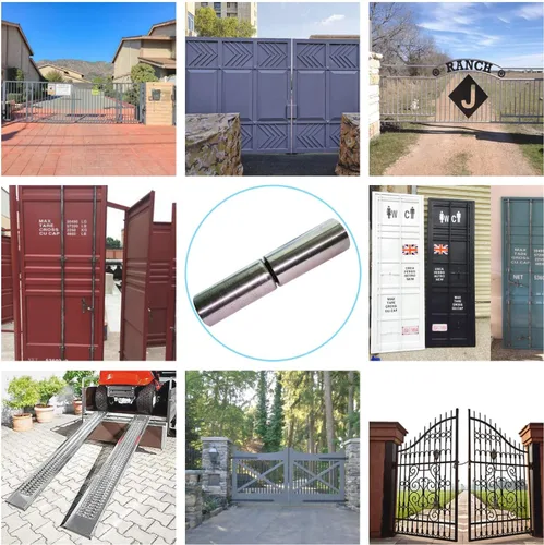 Vista 4 de Paquete de 4 bisagras de bala de soldadura de 4 pulgadas, bisagras de barril soldables, bisagra de puerta de acero resistente, bisagra desmontable