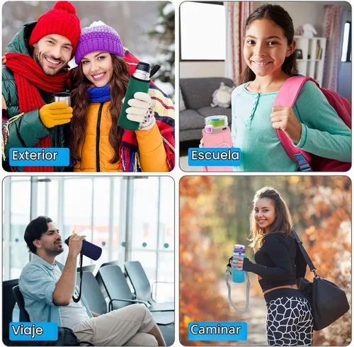 Vista 6 de PATIKIL Fundas para botellas de agua, bolsa de transporte con aislamiento de neopreno con correa para el dedo