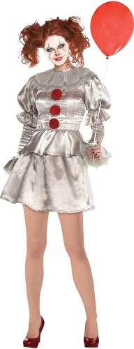 amscan It 2017 Pennywise Halloween Costume for Women Includes Clown Dress and Collar