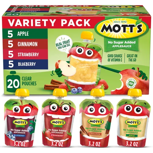 Vista 21 de Mott's Puré de manzana y canela, bolsas transparentes de 3.2 onzas, paquete de 20