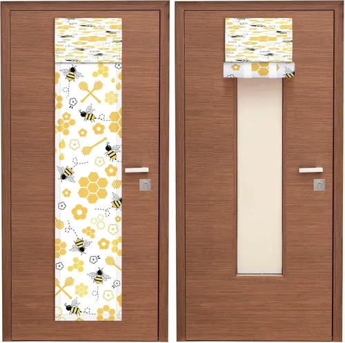 Vista 12 de Leinuosen 2 piezas cortinas cubiertas para puerta y ventana de aula, cortinas opacas de bloqueo para puertas de vidrio, cobertura de ventanas