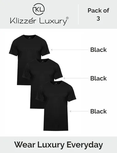 Vista 2 de Camisetas para hombre, paquete de camisetas 100% algodón para hombre, camisetas básicas clásicas de cuello redondo preencogidas, paquete de 3