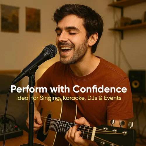 Vista 5 de Bowens Micrófono dinámico para cantar con soporte de micrófono ajustable (18-70 pulgadas), pluma de 17 pulgadas, micrófono de mano para altavoces