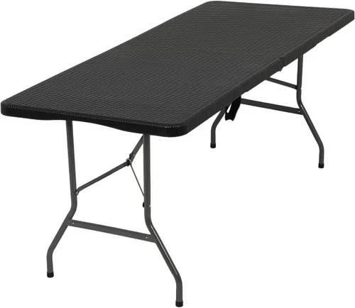 Vista 15 de FDW Mesa plegable de 6 pies, mesa portátil plegable de plástico para fiesta de picnic con asa de transporte (blanco, 6 pies)