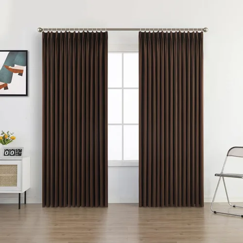 Vista 15 de MUMFAS Cortina plisada para dormitorio y sala de estar, con aislamiento térmico, totalmente opaca, impermeable, para puerta de patio, cortina