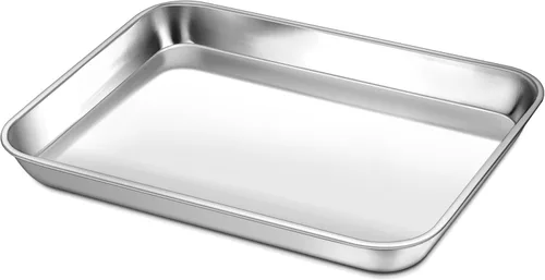 P&P CHEF Bandeja para Hornear Galletas de 9 Pulgadas, Bandeja de Horno de Acero Inoxidable para Cocina, Utensilios de Horno para Múltiples Usos,