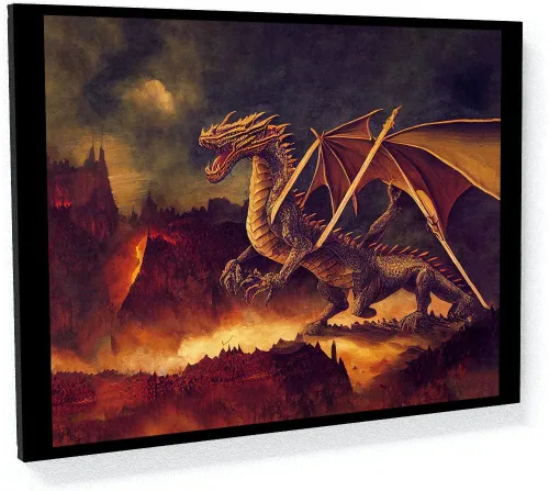 Vista 24 de Sense Canvas Dragon 3 - Lienzo decorativo para decoración del hogar, póster grande de 40 x 30 pulgadas, 0.75 pulgadas