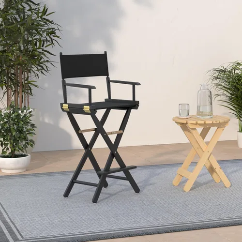 Vista 380 de Casual Home - Silla de director de 30 in, marco blanco, con lona color blanco, altura de barra
