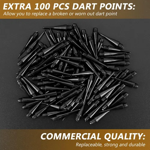 Vista 6 de Accmor Soft Tip Darts, Bar Dart, Plastic Tip Darts Set, Attach Extra 100 Black 2BA Replacement Tips, Soft Tip Darts for Electronic/Plastic Dartboard