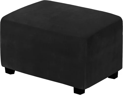 Vista 15 de H.VERSAILTEX Fundas otomanas – Funda otomana redonda, protector para reposapiés, fundas de taburete de almacenamiento, elásticas con parte inferior