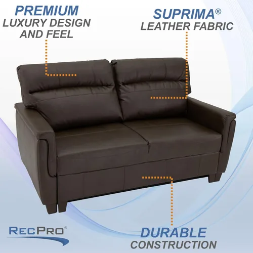 Vista 4 de RecPro Sofá cama triple RV de 66 pulgadas Sofá cama RV Sofá cama Muebles de RV Camillas RV (castaño)