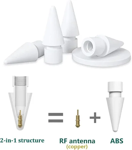 Vista 2 de Consejos para Apple Pencil, Puntas de Lápiz Stylus, Puntas de Lápiz para iPad, Puntas de Repuesto Compatible con iPad Air Mini Pro Apple Pencil 1