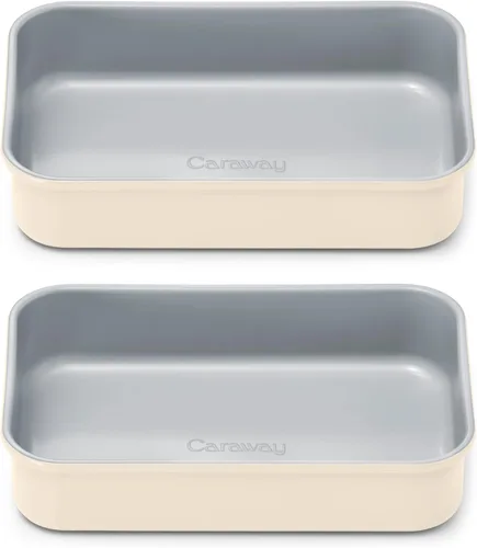 Vista 17 de Caraway Sartén rectangular de cerámica antiadherente de 9 x 13 pulgadas, revestimiento de cerámica naturalmente resbaladizo, no tóxico, libre