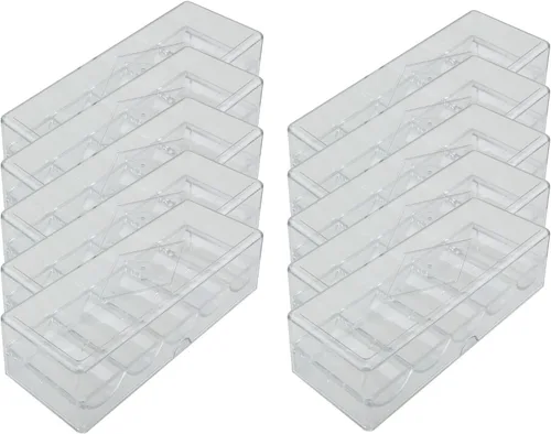 Versa Games 10 bandejas de fichas de póquer de acrílico transparente con tapa, grado de casino, 30% más gruesas que las bandejas de fichas estándar,
