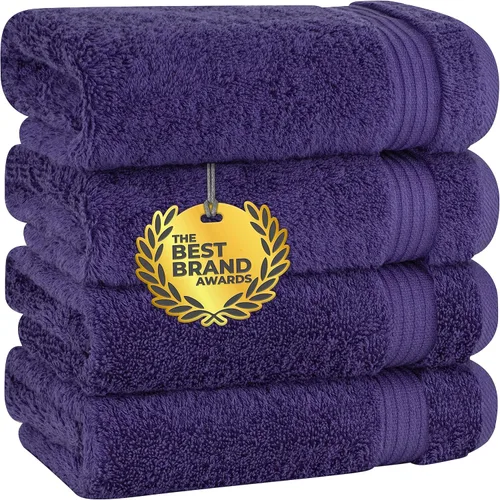 Vista 42 de Cotton Paradise 100% Cotton Turkish Washcloth Set for Bathroom, 4 Piece Soft Absorbent Small Hand Face Towels Wash Rags, Lilac