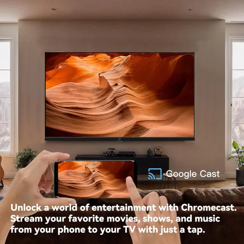 Vista 4 de FPD Smart TV de 58 pulgadas, 4K UHD Google TV con Google Play y Google Cast integrado, televisión HDR 10 con asistente de voz, control remoto