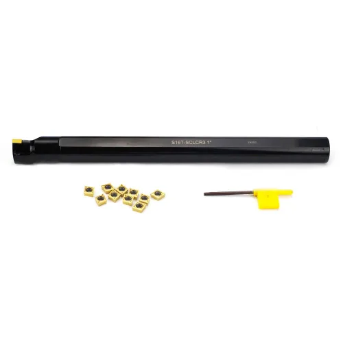 Vista 2 de OSCARBIDE Barra de mandrinar indexable de 1 x 12 pulgadas, vástago de 1 pulgada, longitud total de 12 pulgadas, Sclcr de mano derecha, 10 piezas