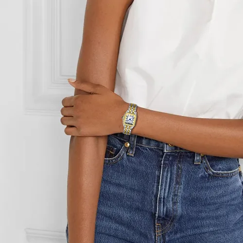 Vista 6 de CHEETAH Relojes de oro para mujer con pulsera vintage pequeña, esfera romana rectangular