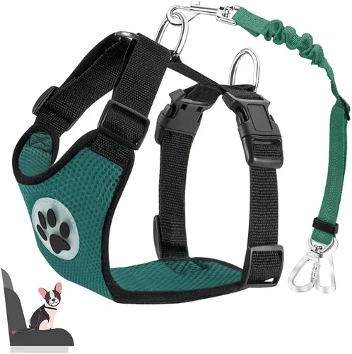 Vista 14 de Lukovee - arnés de seguridad para perro con cinturón de seguridad, arnés de seguridad ajustable para mascotas, doble tejido de malla transpirable