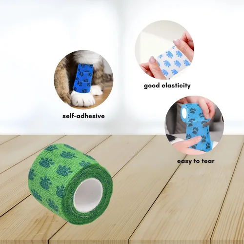 Vista 3 de Eco-Fused - Vendaje autoadhesivo - Vendaje para lesiones para mascotas, perros, gatos, caballos - Paquete de 12 - Vendajes para patas de perros