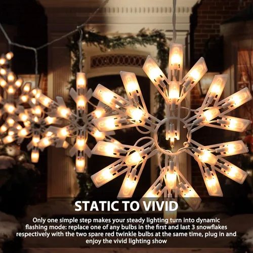 Vista 3 de Cadena de luces navideñas de 9 pies con 6 gotas, 100 mini bombillas conectables, cortina de hadas de carámbano, enchufe para Navidad, hogar