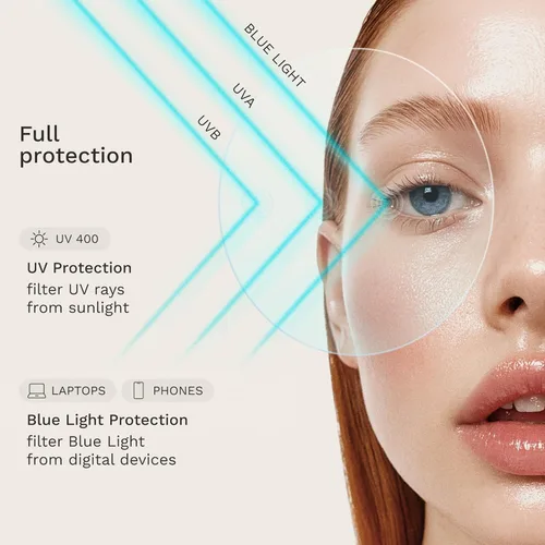 Vista 4 de livho Blue Light Glasses for Women – Y2K Aesthetic Frame with Blush Pink Case, 90s Vibe for Screen Time Blue Light Blocking