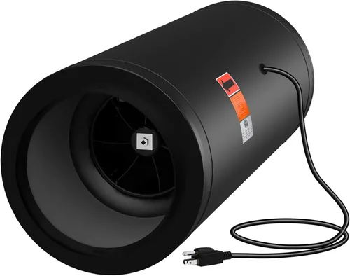 Ventilador de conducto en línea de 8 pulgadas construido con silenciador, ventilador de escape de motor EC para calefacción, refuerzo de