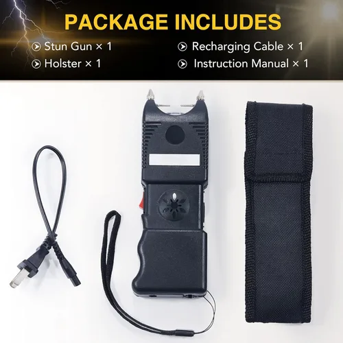 Vista 5 de DARTMOOR 300,000V Pistola paralizante ultrapoderosa recargable del tamaño de un teléfono con linterna táctica de 100 lm y alarma de 120 db