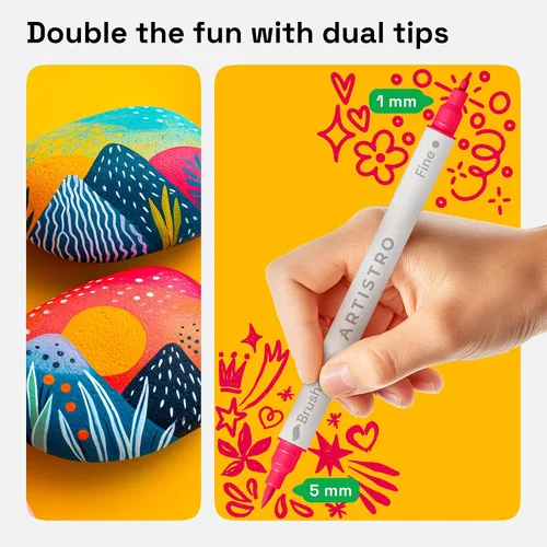 Vista 3 de ARTISTRO Acrylic Glass Marker Pens for Wine Glasses