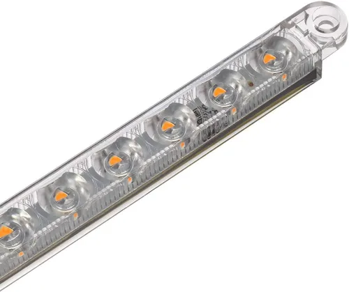 Vista 3 de Partsam 2 barras de luz LED ámbar de 12 pulgadas para remolque, lente transparente 15-2835-SMD con bisel cromado sellado, barra de luz LED