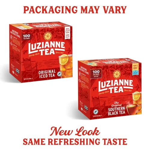 Vista 3 de Bolsitas de té helado sin endulzar Luzianne, tamaño familiar, caja de 100 unidades (paquete de 4)