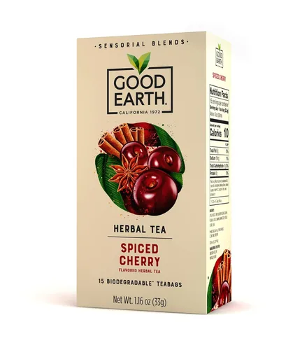 Vista 7 de Good Earth Sensorial Blend - Té de hierbas con sabor a jengibre, cúrcuma y limón, sin color artificial, sin conservantes, 15 bolsas (paquete de 5)