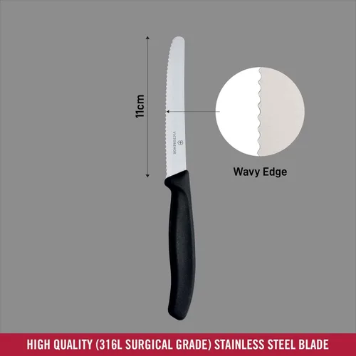 Vista 15 de Victorinox Swiss Army 6.7703 Swiss Classic - Cuchillo de pelar recto, color negro, 4 pulgadas