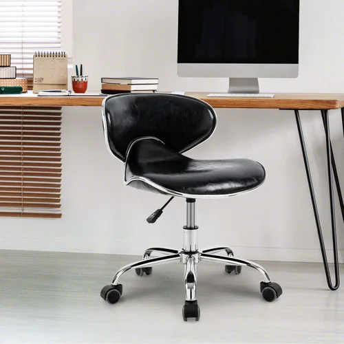 Vista 4 de Paddie Taburetes de pedicura para tecnología de uñas, taburete de spa de salón, soporte de espalda, silla giratoria hidráulica ajustable de altura