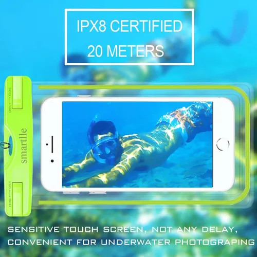 Vista 5 de Bolsa impermeable para teléfono, funda universal impermeable para teléfono, bolsa seca para la playa al aire libre para iPhone 15 14 13 12 11 Pro